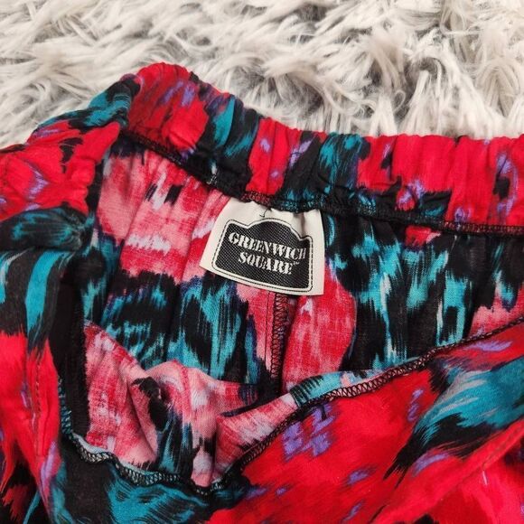 Vintage Midi Skirt Vibrant Floral Print Greenwich Square Women's Small - Picture 4 of 4